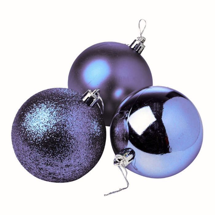 Mixed Glitter Shiny Plain Christmas Balls (Assorted)