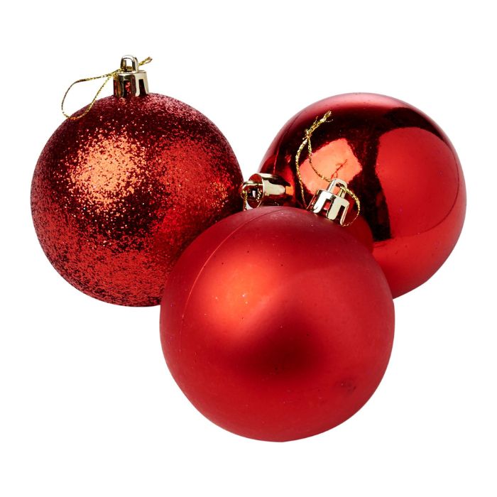 Mixed Glitter Shiny Plain Christmas Balls (Assorted)