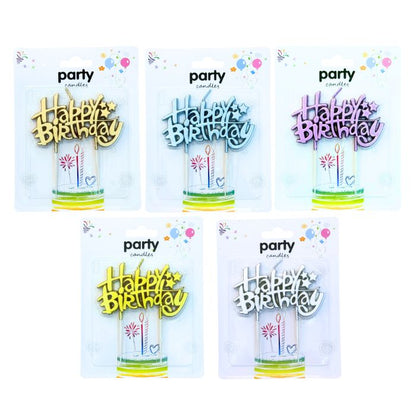 8cm Happy Birthday Candle (Assorted)