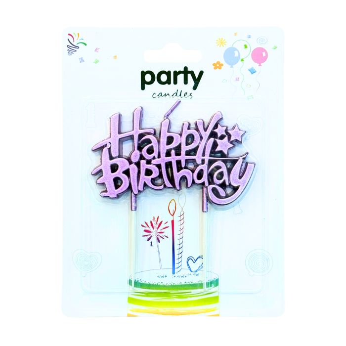 8cm Happy Birthday Candle (Assorted)
