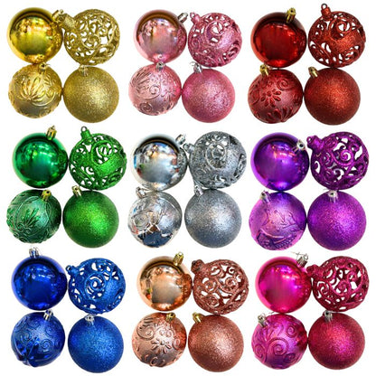 8cm Mixture Christmas Balls (24pc)