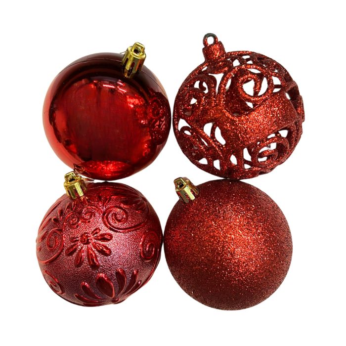 8cm Mixture Christmas Balls (24pc)