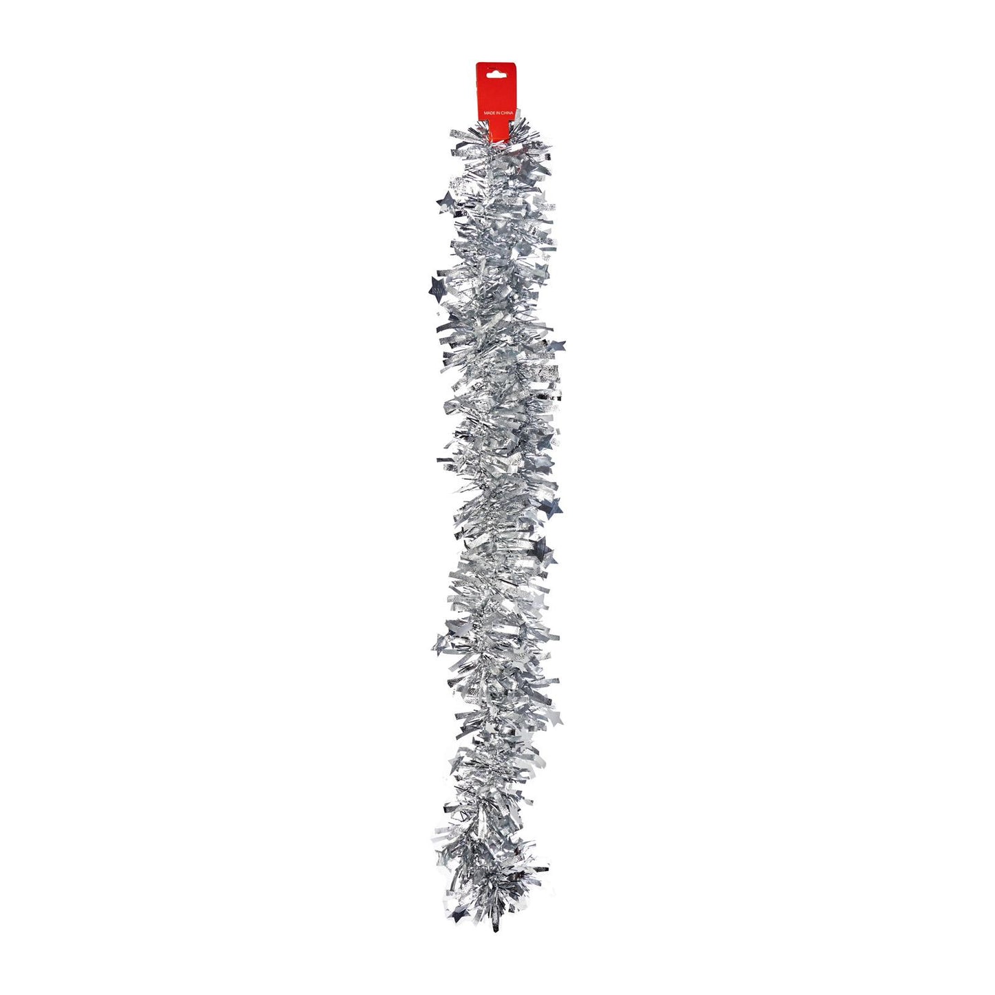 9cm Shiny Star Tinsel 2m