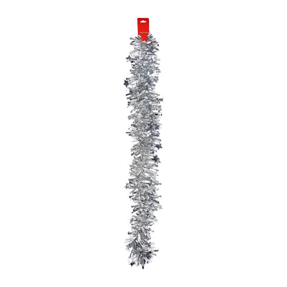 9cm Shiny Star Tinsel 2m