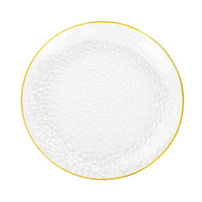Premium Transparent Plastic Plates with Shiny Rim