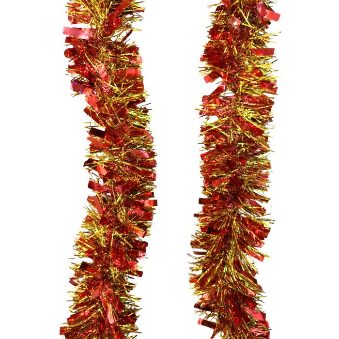 9cm 2m Mixed Tinsel (Red Gold)