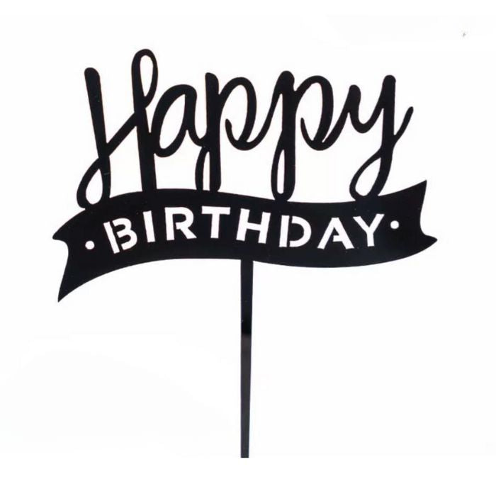Acrylic Happy Birthday Banner Cake Topper