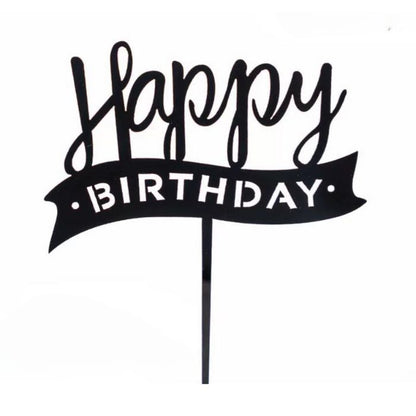 Acrylic Happy Birthday Banner Cake Topper