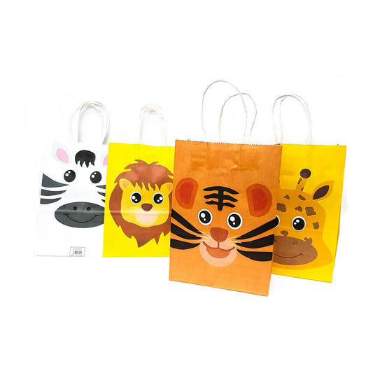 15cm X 21cm X 8cm Animal Safari Kraft Paper Bag