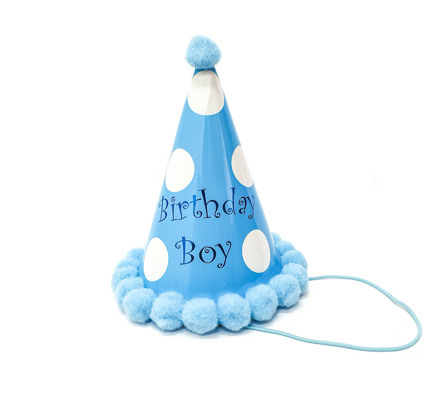 Happy Birthday Pom Pom Cone Hat
