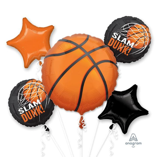 Basketball Slam Dunk Balloon 5pc Bouquet 39947