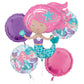 Shimmering Mermaid Balloon 5pc Bouquet 42890