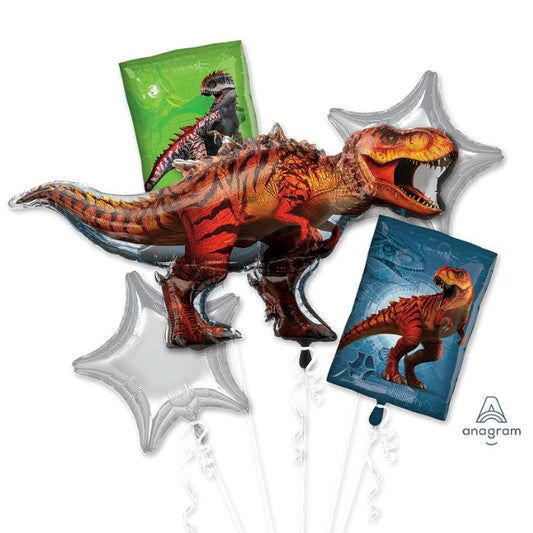 Jurassic World Dinosaur Balloon 5pc Bouquet 36342