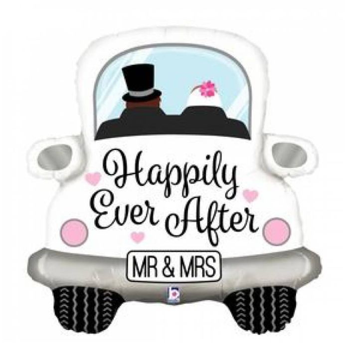 31 Inch Wedding Car Happily Ever After Balloon 35588