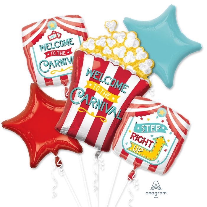 Carnival Themed Balloon 5pc Bouquet 37907