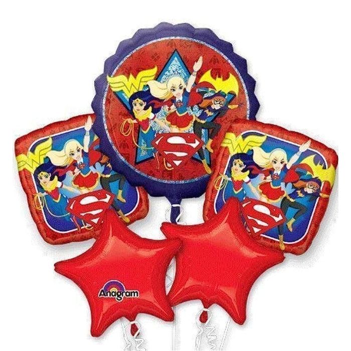DC Super Hero Girls Balloon 5pc Bouquet 33227