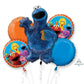 Sesame Street Cookie Monster Balloon 5pc Bouquet 34840