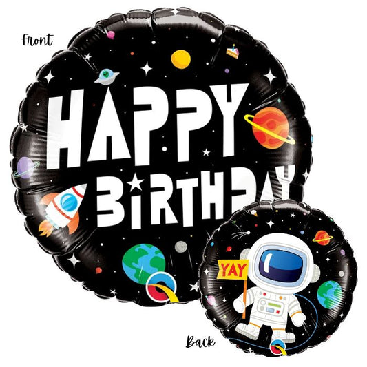 18 Inch Happy Birthday Space Theme Astronaut Balloon Q88059