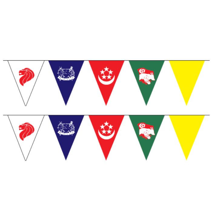 C18A Mixed Singapore Triangular Pennants (3.5m 10pcs)