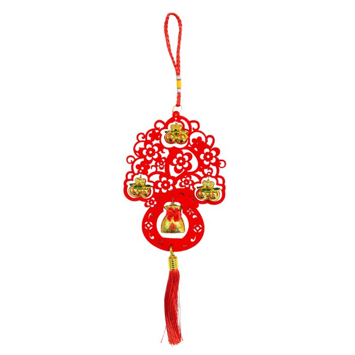 CNY 15x46cm Velvet Tree Hanging Decoration