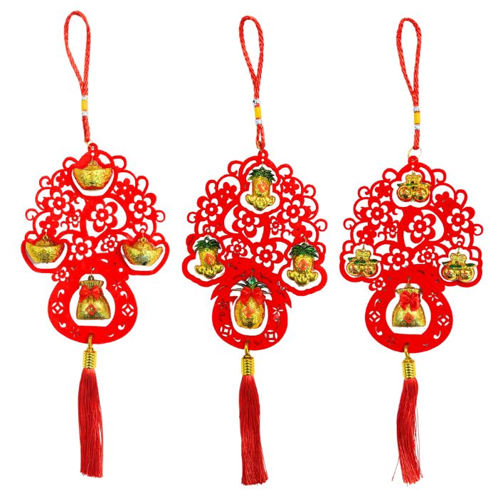 CNY 15x46cm Velvet Tree Hanging Decoration