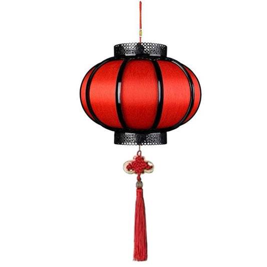 Satin Red Lantern with Lights