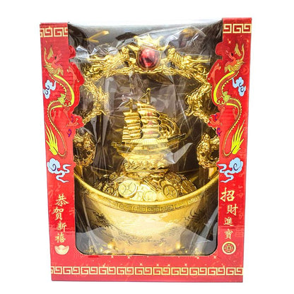 24cm Dragon Ship Gold Ingot