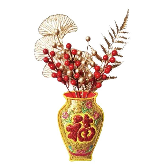 CNY 22x40cm Embroidery Flower Vase HX335S-01