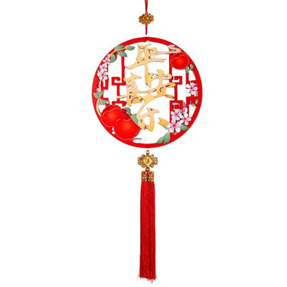 CNY 30cm Round Wood-Printed Hanging Decoration