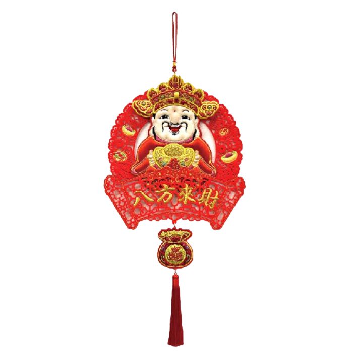 CNY 35x75cm Embroidery Cai Shen HX351-01