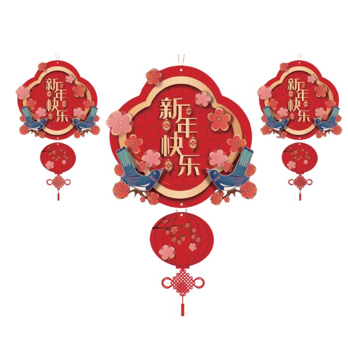 CNY 3pc Paper XNKL Hanging Decoration FG-16