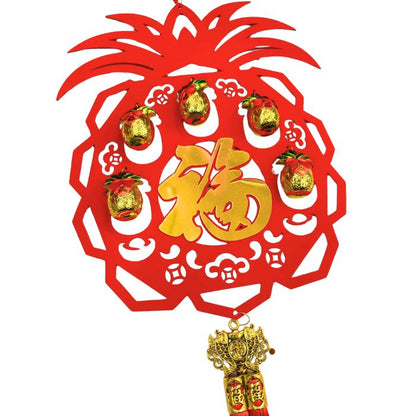 CNY Acrylic Hanging 5pc Pineapple Decoration XDL999-E07