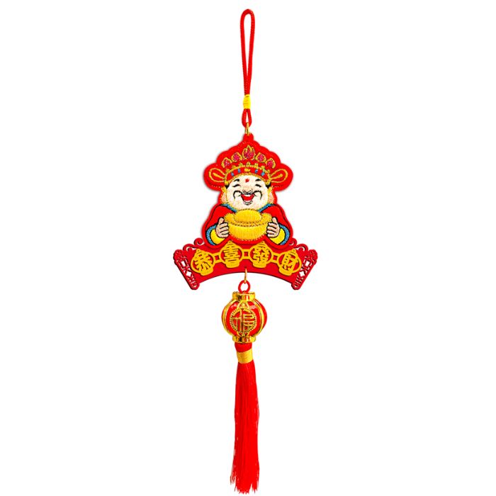 CNY Embroidery God of Fortune Lantern Hanging Decoration HX096-03