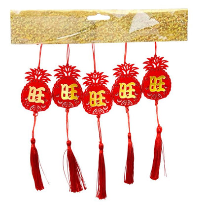 CNY Non-woven Acrylic Mini Hanging Decoration 5pcs