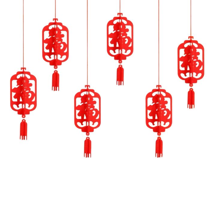 CNY 6pc Non-woven Hanging Decoration