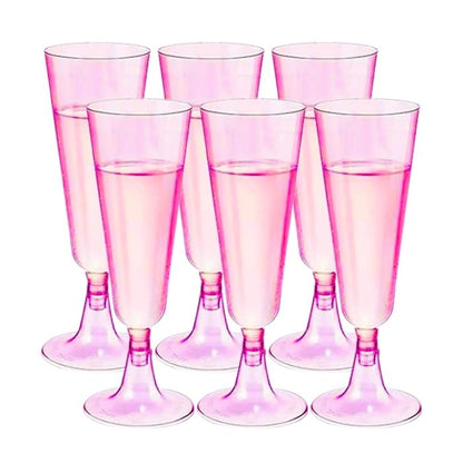 Colored Disposable Plastic Champagne Glass (6pcs)