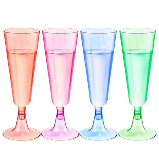 Colored Disposable Plastic Champagne Glass (6pcs)