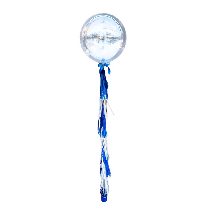 24" Custom Transparent Balloon with Layered Fringe Tassel
