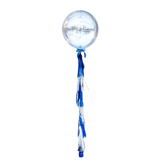 24" Custom Transparent Balloon with Layered Fringe Tassel