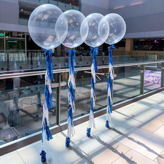 24" Custom Transparent Balloon with Layered Fringe Tassel