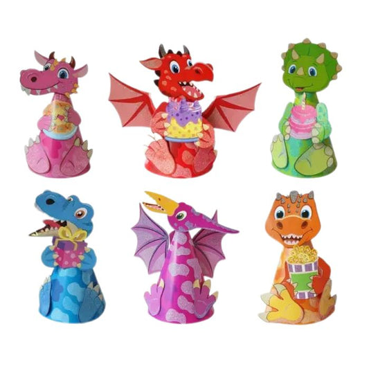 Dinosaur Party Hats (6pcs)