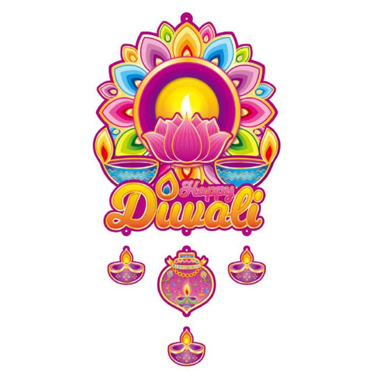 35cm x 52cmDiwali Glitter Lotus Hanging Decoration 3118-40