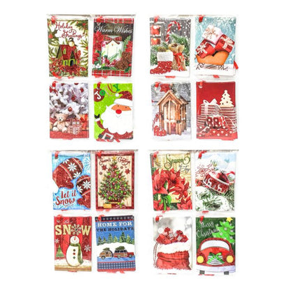 8pc Glitter Christmas Gift Cards 996 (Assorted)