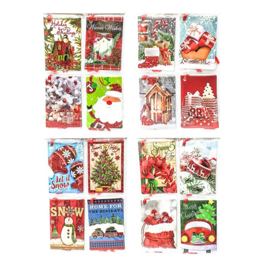 8pc Glitter Christmas Gift Cards 996 (Assorted)