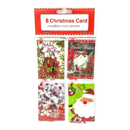 8pc Glitter Christmas Gift Cards 996 (Assorted)