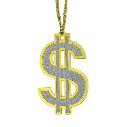Gold Money Dollar Sign Necklace