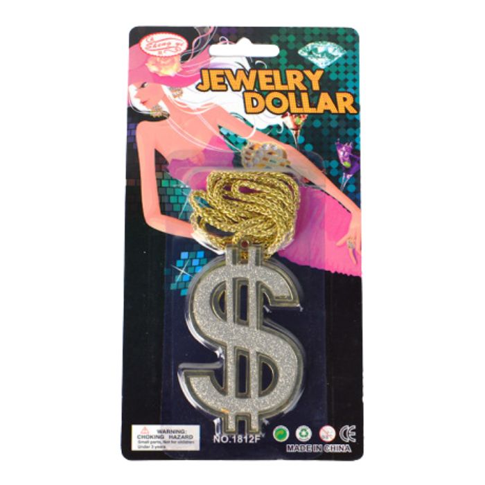 Gold Money Dollar Sign Necklace