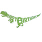 Happy Birthday Green Dinosaur T-Rex Banner
