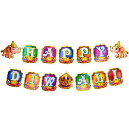 150cm Happy Diwali Hanging Banner (Elephant) Y301