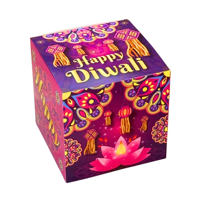 Happy Diwali Decorative Box (1pc) (Lotus) 6151-1